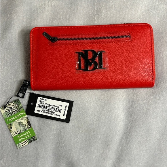 Badgley Mischka Handbags - Badgley Mischka Red Vegan Leather Wallet